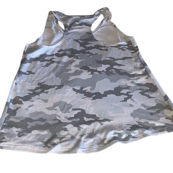 Athletic Works Gray Camo Racerback Tank Top M (8-10) Polyester/Spandex Womens Ac - Picture 6 of 8